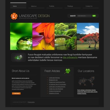 Landscape Design Website Template #33566