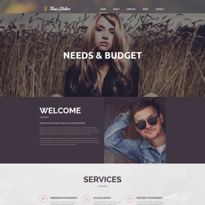 Photographer Portfolio Responsive Moto CMS 3 Template