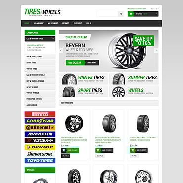 Wheels & Tires Responsive Magento Theme #49366