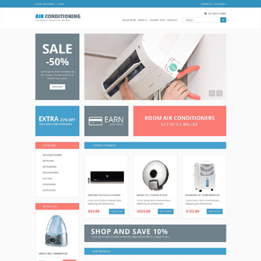 Air Conditioning Responsive VirtueMart Template #52278