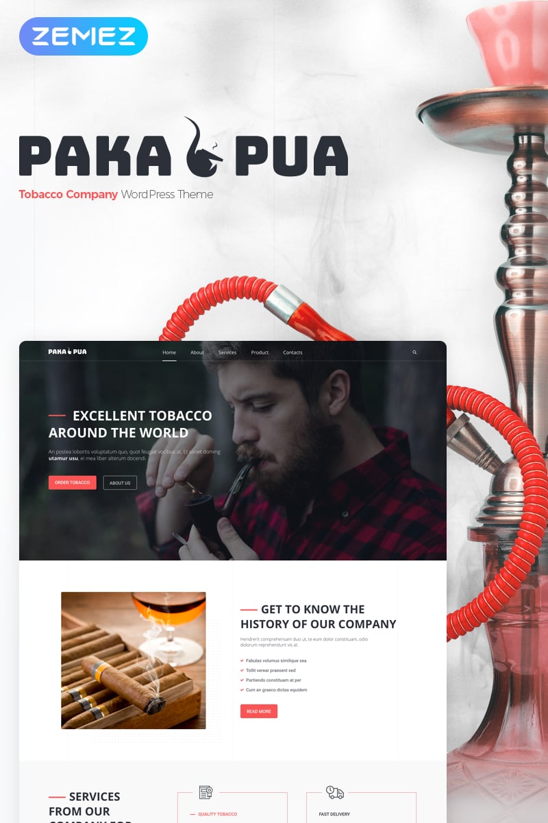 Tobacco Company WordPress Theme #52834